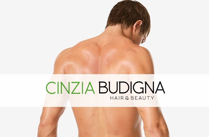 Cinzia Budigna cera brasiliana spalle uomo